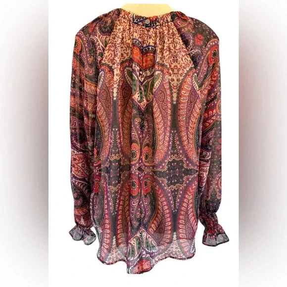 LOFT Paisley Long Sleeved Blouse - Picture 3 of 6